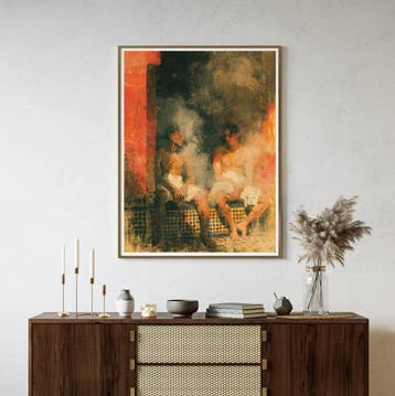 Jules Verala - Deux mec au Hammam — Fine Art Print 1/1 Signé