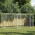 vidaXL Hondenbench Zilver 400 x 200 x 200 cm Gegevens staal, Verzenden