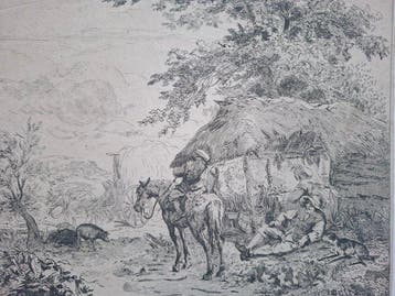 Isaac Van Ostade (1621-1649) Ecole Hollandaise du 17e siecle