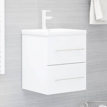 vidaXL Wastafelkast 41x38,5x48 cm bewerkt hout wit, Verzenden, Nieuw