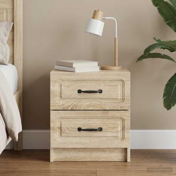 vidaXL Nachtkastje Sonoma Eiken 43 x 34,5 x 44,5 cm Bewerkt, Verzenden, Nieuw