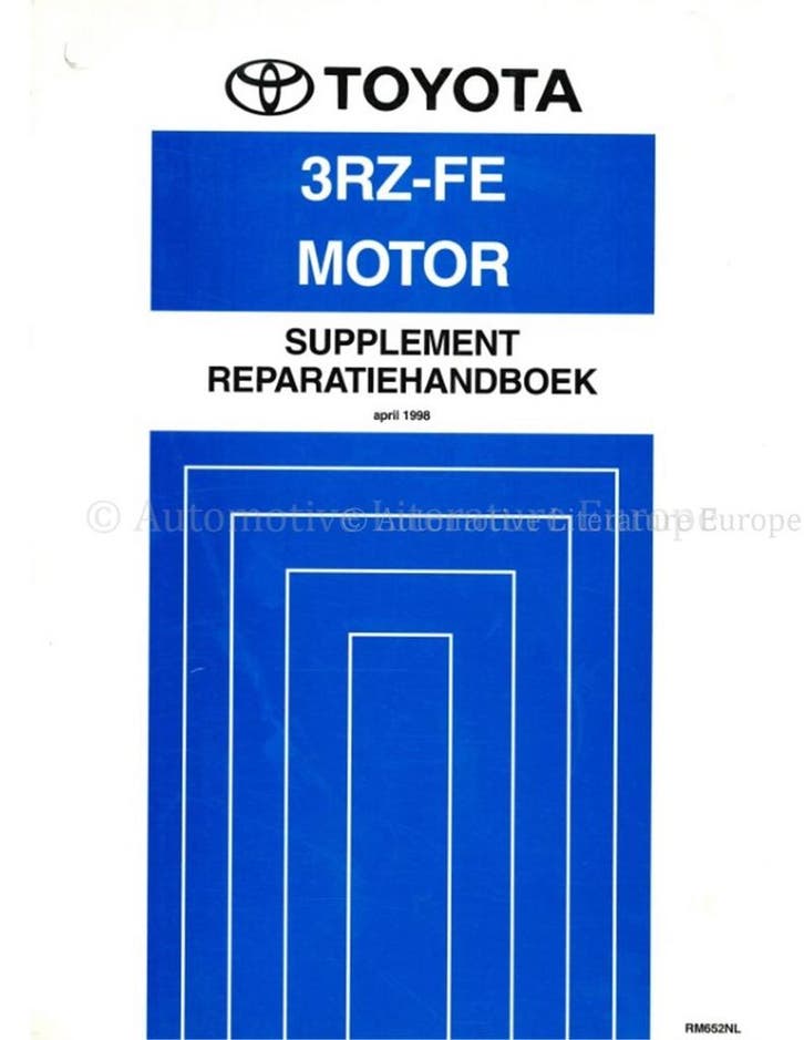 1998 TOYOTA HIACE 3RZ-FE MOTOR (SUPPLEMENT), Autos : Divers, Modes d'emploi & Notices d'utilisation