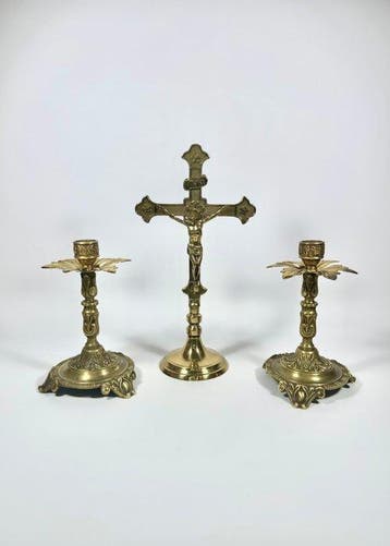 Crucifix (3) - Brons - 1950-1960 - Altaarset