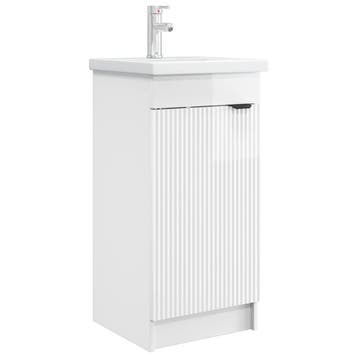 vidaXL Badkamer Vanity met Wastafel Hoogglans Wit 42 x 40 x, Verzenden, Nieuw