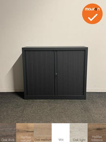 Basic - Roldeurkast - 100x120x43 cm - Antraciet - Refurbishe, Ophalen of Verzenden, Kast