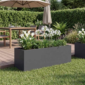 vidaXL Plantenbak Antraciet 40 x 20 x 20 cm Koudgewalst, Verzenden