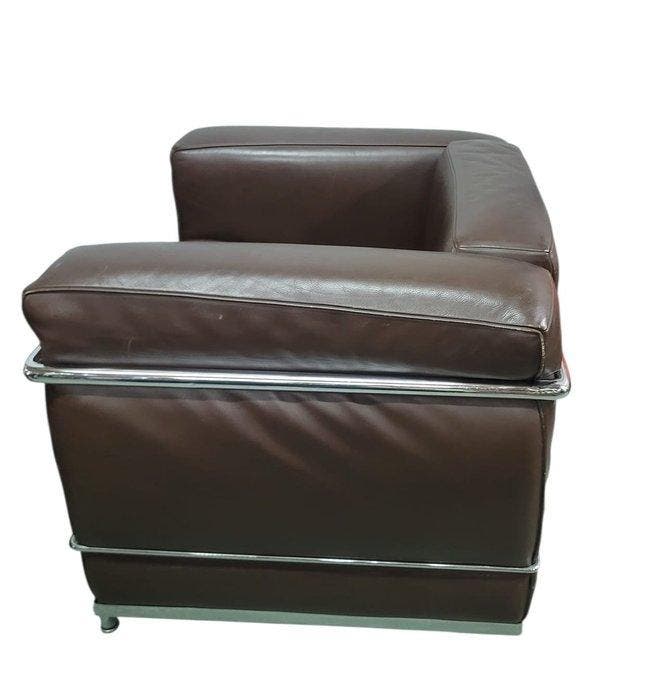 Cassina - Le Corbusier - Sofa - LC2 - Leder, Staal -, Antiquités & Art, Art | Objets design