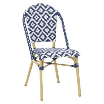 Stoel | MONICA | Aluminium Rotan/Aluminium | Blue | Naturel, Verzenden