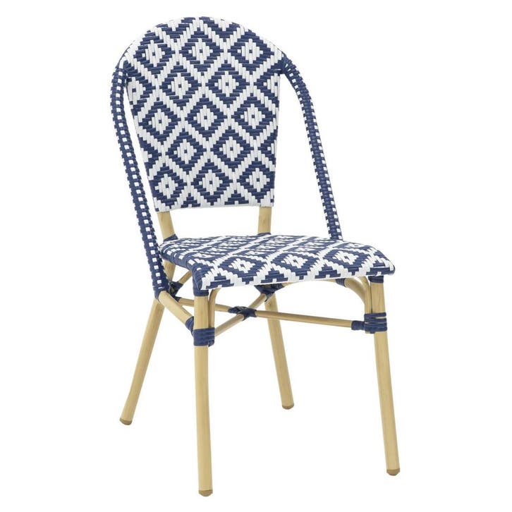 Stoel | MONICA | Aluminium Rotan/Aluminium | Blue | Naturel, Zakelijke goederen, Horeca | Keukenapparatuur, Nieuw in verpakking