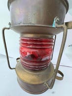 Petroleum messing scheepslamp positieslamp - Messing, Glas, Antiek en Kunst