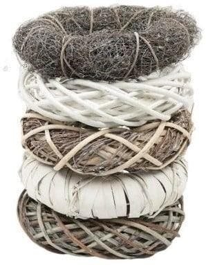 Krans Stack Greywash set 5 stuks Ø40 cm, Maison & Meubles, Accessoires pour la Maison | Plantes & Fleurs artificielles