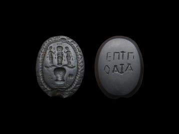 Oud-Romeins Hematiet Magische Edelsteen / Intaglio, Verzamelen