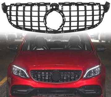 CALANDRE MERCEDES W205 15-17 LOOK AMG GT CAMÉRA NOIR BRILLAN, Verzenden