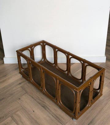 Meuble dappui - Decoratieve kast op wieltjes. - Bamboe,