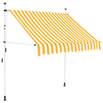 vidaXL Luifel handmatig uittrekbaar 150 cm oranje en witte, Tuin en Terras, Zonneschermen, Verzenden, Nieuw