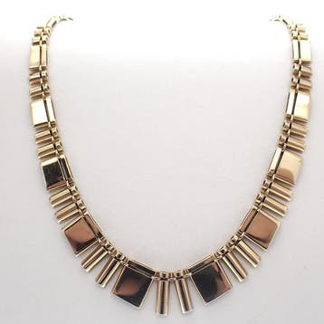 Gouden Cleopatra damescollier (Ketting), Ophalen of Verzenden, Gebruikt, Overige kleuren, Goud