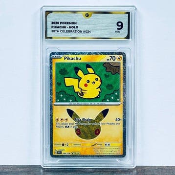 Pokémon Graded card - Pikachu 034 - 30th Anniversary –