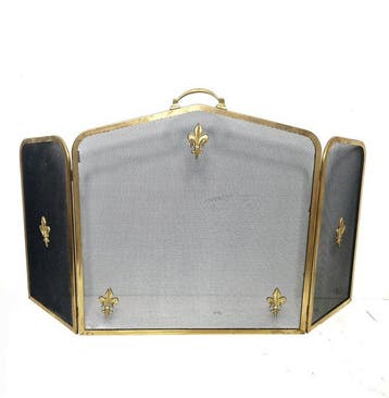 Accessoire de cheminée - Laiton - pare-étincelles