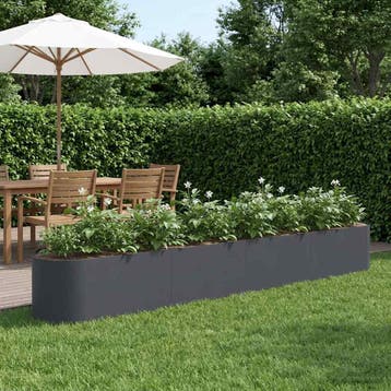 vidaXL Verhoogde Tuinbak Antracietkleurig 360 x 40 x 40 cm, Verzenden, Nieuw