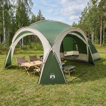 vidaXL Zijtent met dak Groen 410 x 410 x 250 cm Polyester en, Verzenden