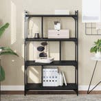 vidaXL Boekenkast 4-laags 76x32x123 cm bewerkt hout zwart, Huis en Inrichting, Verzenden, Nieuw