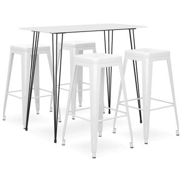 vidaXL 5-delige Barset wit, Verzenden, Nieuw