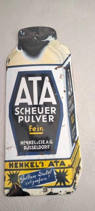 Henkel - ATA poudre à récurer émaillée enseigne - Enseigne