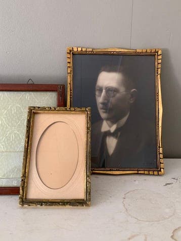Fotolijst (3) - mahonie, Hout, Glas, Antiek en Kunst