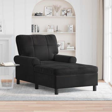 vidaXL Chaise Lounge Zwart Fluweel 91 x 157 x 91 cm, Verzenden