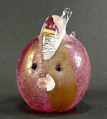 Murano – Anni 70 - sculptuur, Pesce Palla - 8.5 cm -