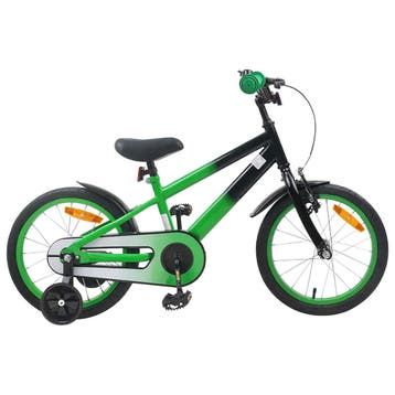 vidaXL Kinderfiets 16 Inch voor 4-6 jaar oud Groen Zwart, Verzenden