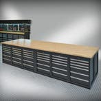 Datona Werkbank PRO - eiken werkblad - 72 lades - 400 cm -, Ophalen of Verzenden