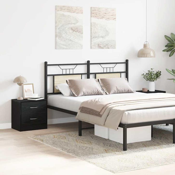 vidaXL Nachtkastjes 2 st 40x30x40 cm spaanplaat zwart, Huis en Inrichting, Slaapkamer | Nachtkastjes, Nieuw, Verzenden