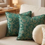 BA209 - Jacquardstof Garden Barocco – Smaragdgroene
