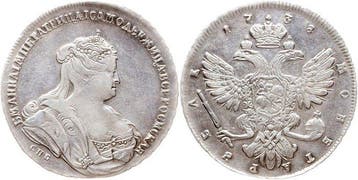Rusland. Anna Ioannovna. 1 Rouble 1738
