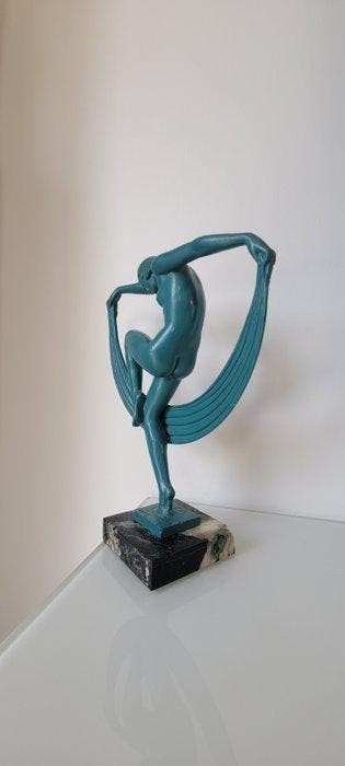 MAX LE VERRIER, Denis - Statue, FOLIE - 26 cm - Régule,