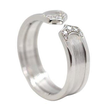 Cartier - Bague - C2 Ring - 18 carats Or blanc - pavé de, Handtassen en Accessoires, Nieuw