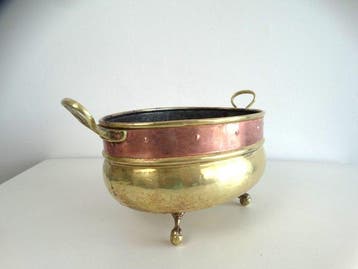 Jardinière - Gegoten messing - Copper / Brass