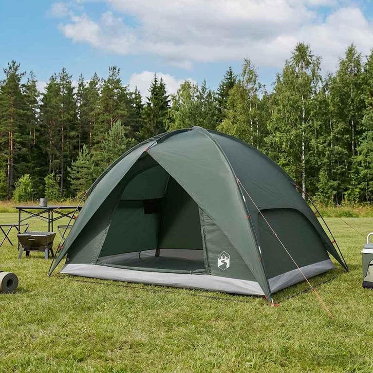 vidaXL Campingtent met waterdichte regenfly 4-persoons Leger, Caravanes & Camping, Tentes, Envoi