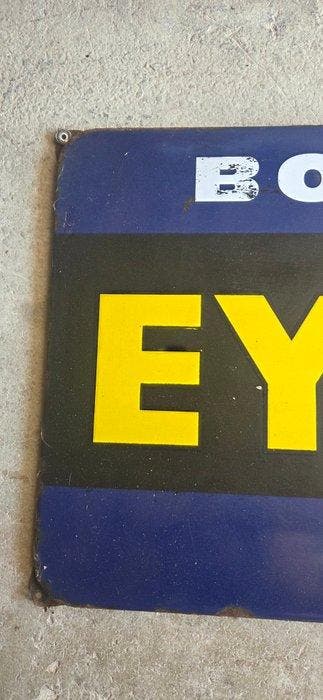 Eyquem - Groot antiek emaille garagebord ter reclame voor