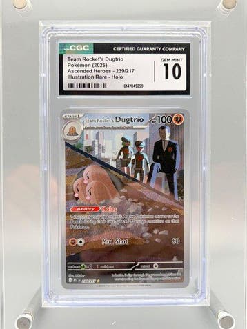 Pokémon Graded card - Team Rockets Dugtrio - Ascended, Nieuw