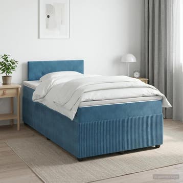 vidaXL Boxspringbed met matras Donkerblauw 120 x 200 cm, Verzenden, Nieuw