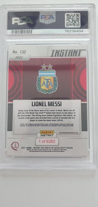 2022 Panini Prizm World Cup Lionel Messi #132 - PSA 10, Verzamelen, Stickers