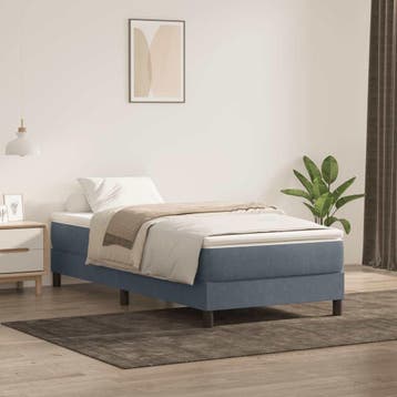vidaXL Boxspring zonder matras fluweel donkergrijs 90x220 cm, Verzenden, Nieuw
