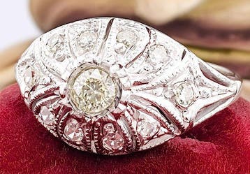 Bague Platine Diamant (Naturelle) - Diamant, Handtassen en Accessoires, Ringen, Nieuw