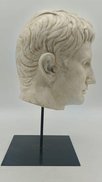 sculptuur, Testa di Augusto - 39 cm - marmerpoeder