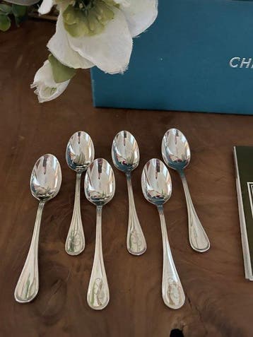 Christofle - Lepel - Set van 12 lepels voor moka of, Antiek en Kunst