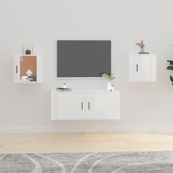 vidaXL Tv-wandmeubels 2 st 40x34,5x40 cm hoogglans wit, Verzenden