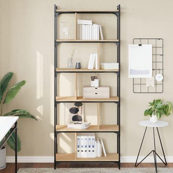 vidaXL Boekenkast 6-laags 76x32x192 cm bewerkt hout sonoma, Verzenden