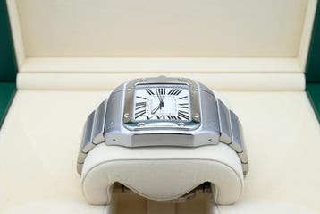 Cartier Santos Ref. W200737G Year 2012 (Box & Papers), Handtassen en Accessoires, Overige merken, Staal, Staal, Polshorloge